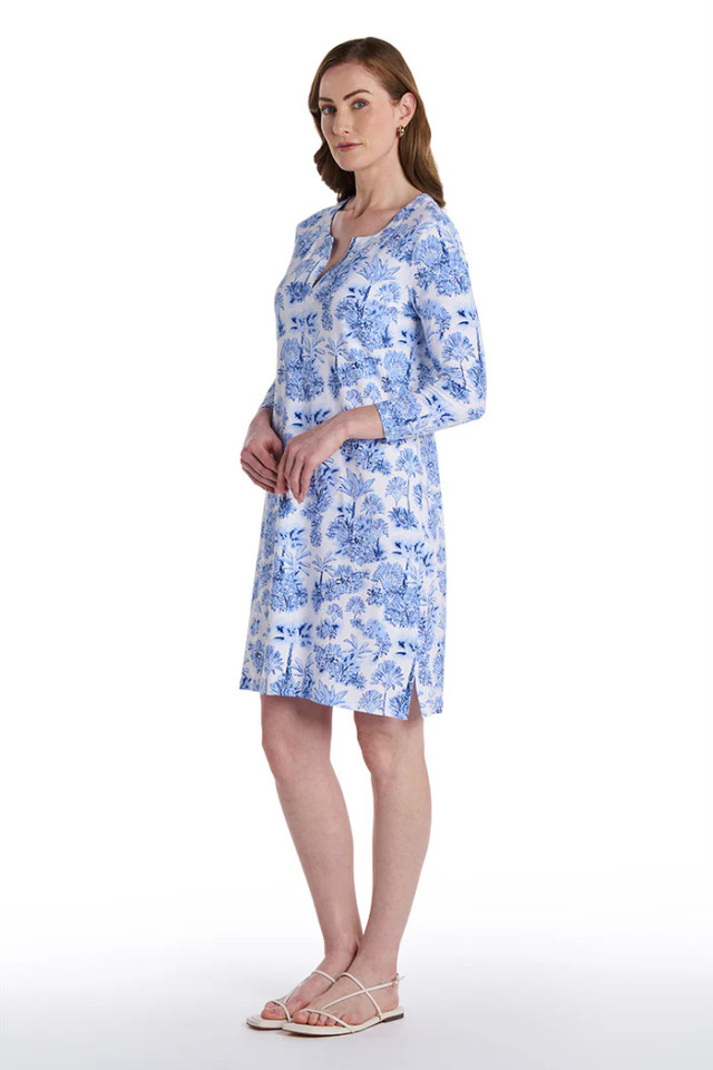 Coolibar Oceanside Tunic Dress with 3/4 Sleeve UPF 50+ | Island Pursuit | Free shipping over $100