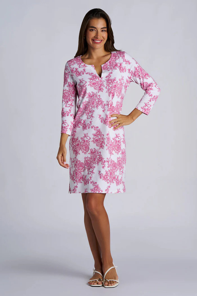 Coolibar Oceanside Tunic Dress with 3/4 Sleeve UPF 50+