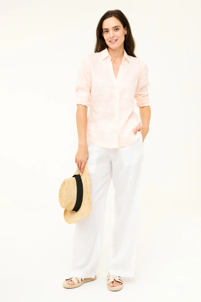HIHO Caribbean Twig Button-Front Linen Shirt
