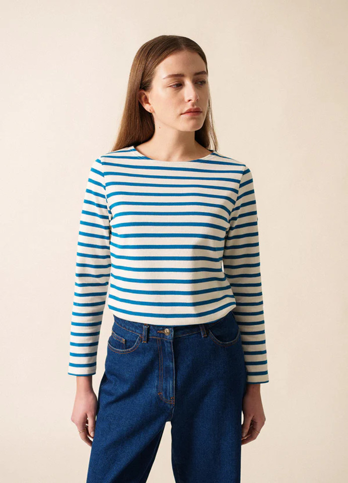 Saint James Women's Minquidame Breton Sailor Striped Shirt 