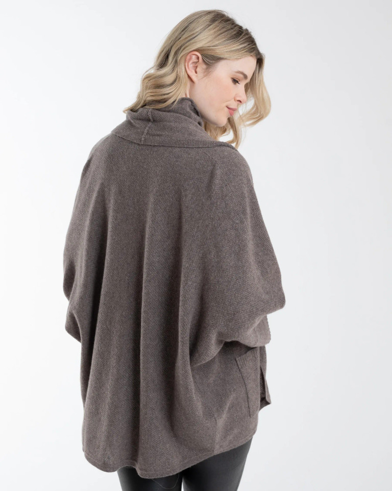 Alashan Cashmere 100% Cashmere Maggie Elliptical Cardigan in Portobello