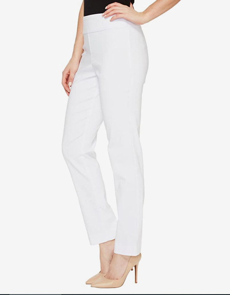 Krazy Larry  Pull-On Ankle Pants in White 