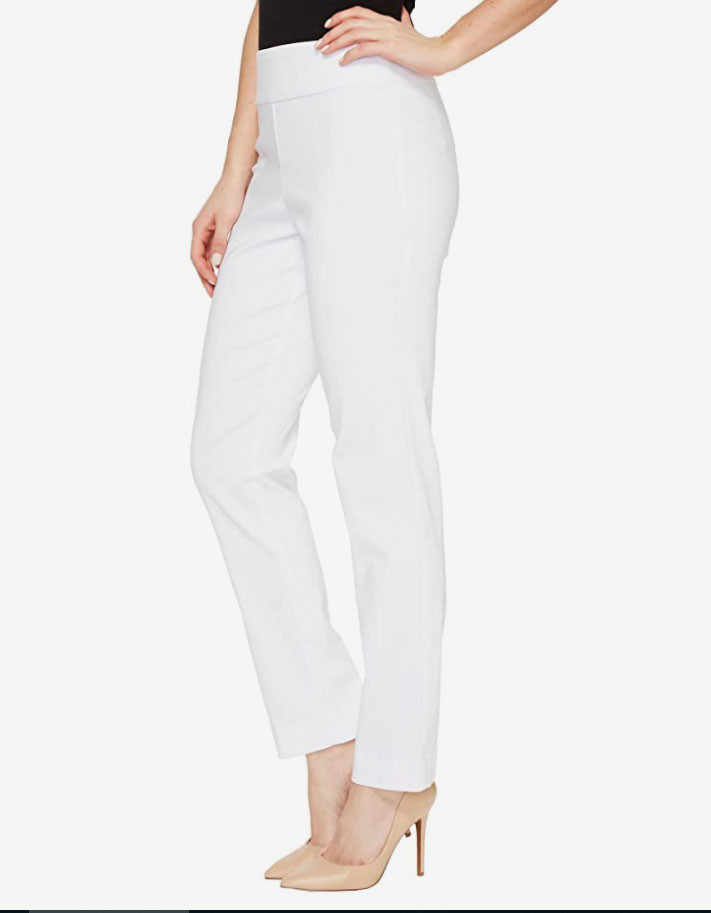 Krazy Larry  Pull-On Ankle Pants in White 