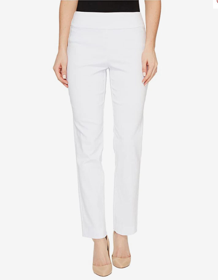 Krazy Larry  Pull-On Ankle Pants in White 