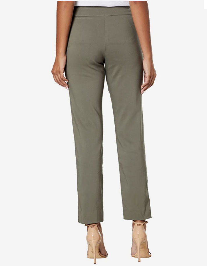Back view of Pull-On Ankle Pants in Olive 