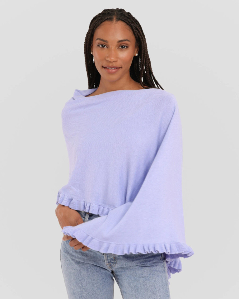 Alashan Cashmere Cotton Cashmere Mini Ruffle Edge Topper Dew 