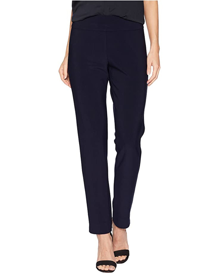 Microfiber Skinny Pull-On Pants in navy 