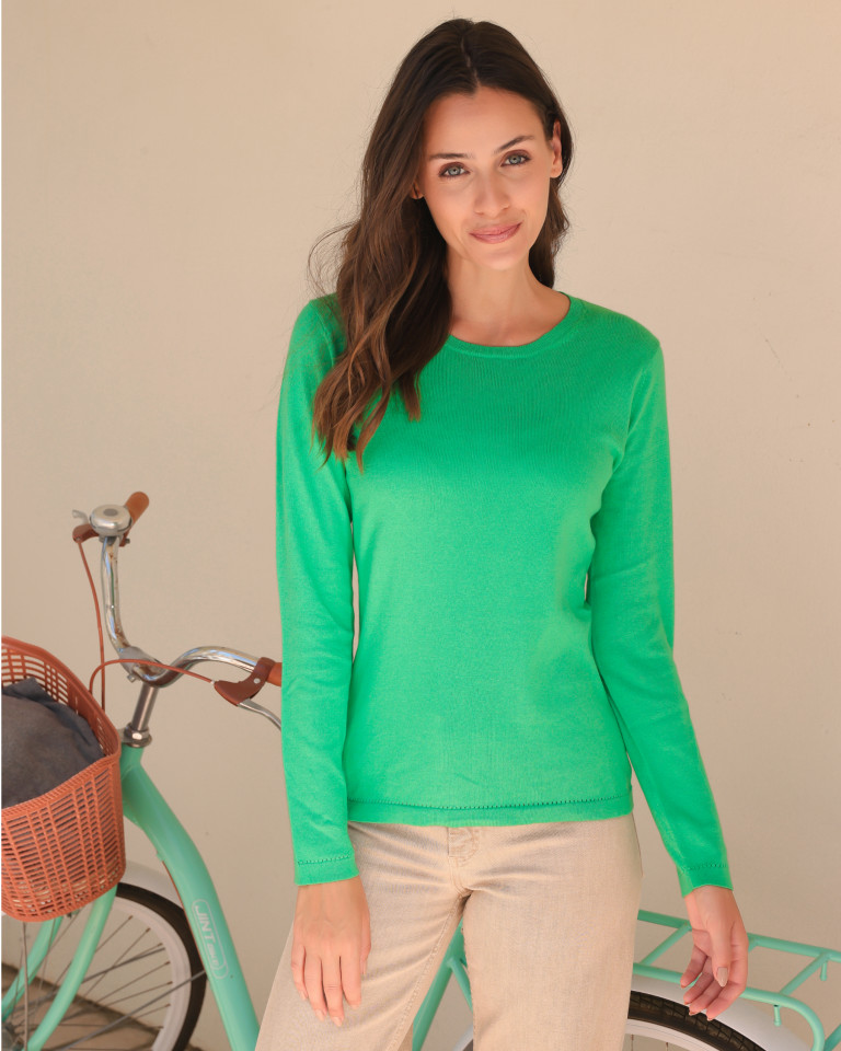 Alashan Cashmere Cotton Cashmere Classic Crew Neck Pullover