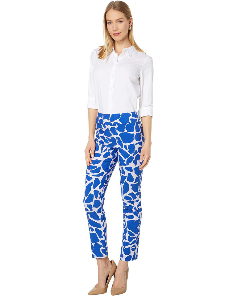 Krazy Larry Pull-On Ankle Pants in Blue Rock Print