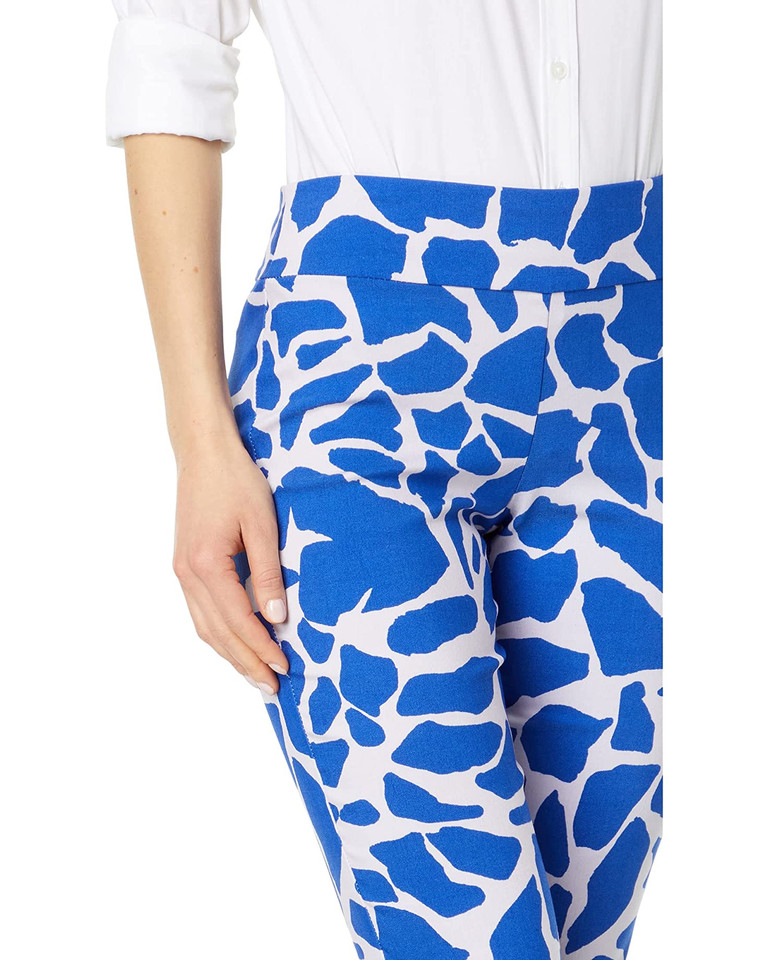 Krazy Larry Pull-On Ankle Pants in Blue Rock Print