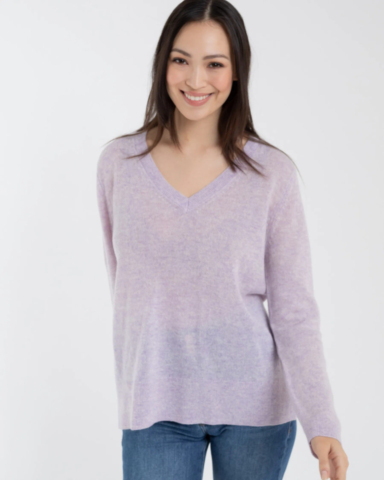 Alashan Cashmere 100% Cashmere Santa Monica Easy Pullover in Lavender