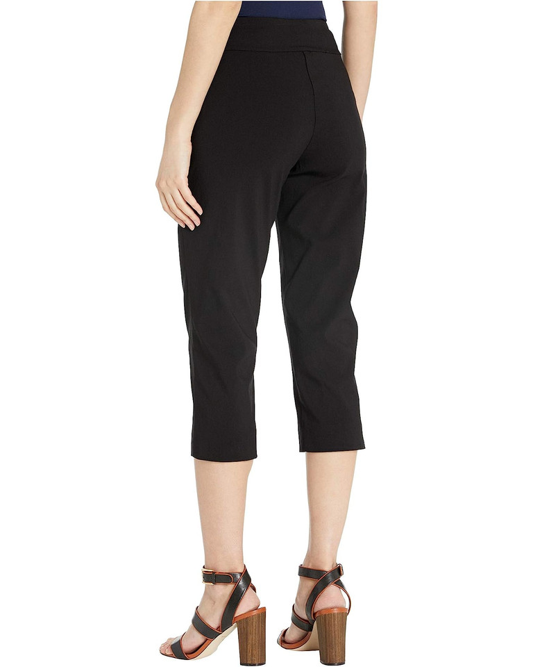 Back view of Krazy Larry  Pull-On Capri Pants in Black 