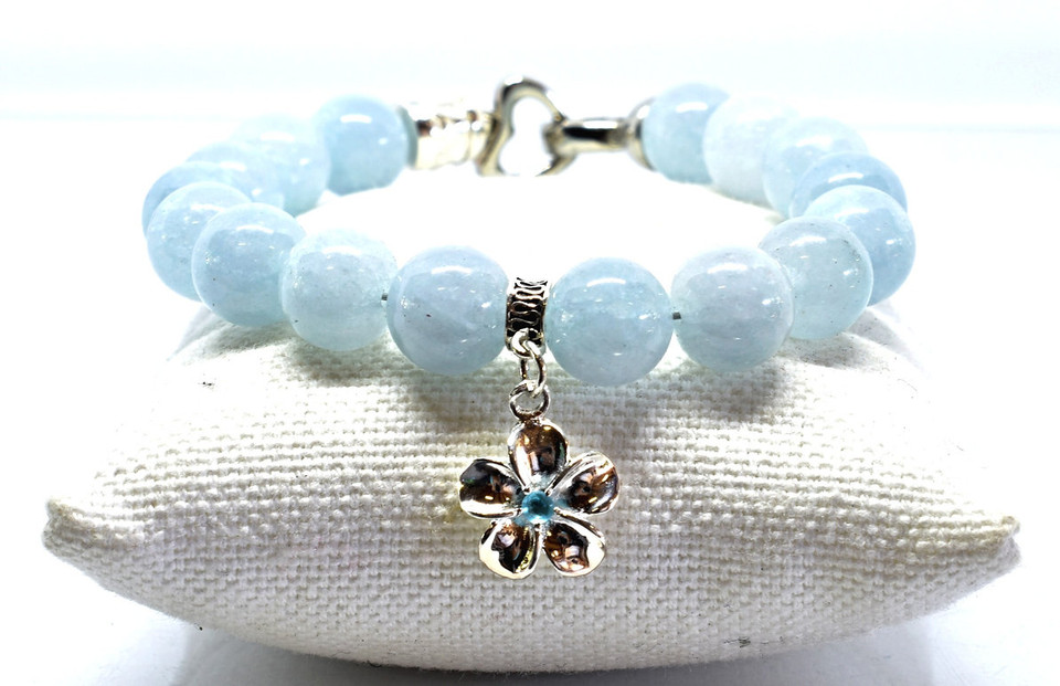 Kamea Island Jewelry Na Wahine Honolua Bay Bracelet 10mm Aquamarine
