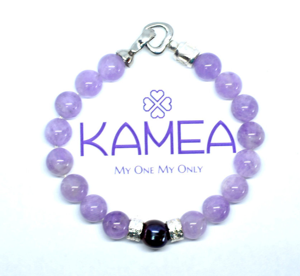 Kamea Island Jewelry Na Wahine Pearl Kai Bracelet 10mm Amethyst