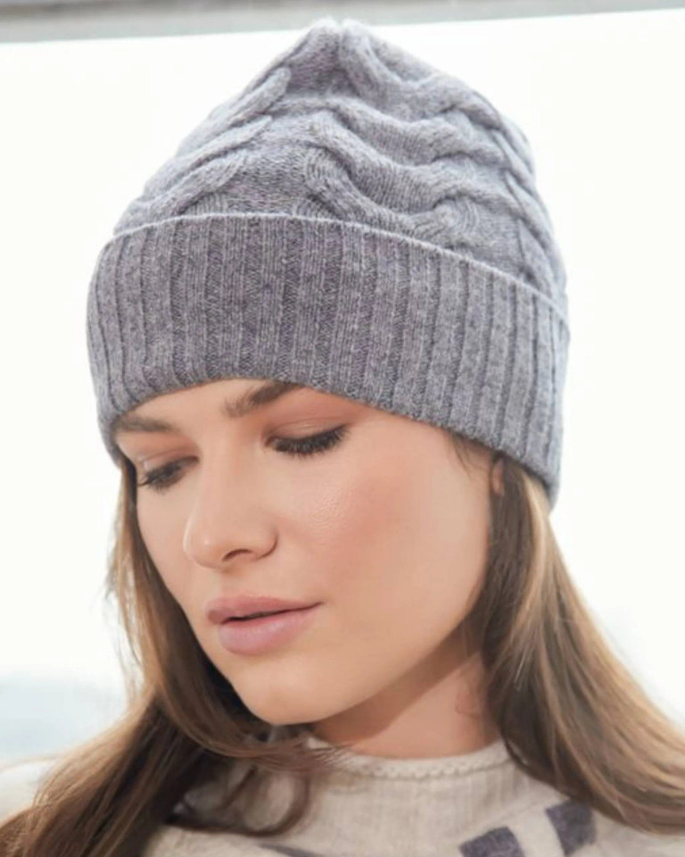 Alashan cashmere 100% Soft Merino Wool Chunky Cable Hat