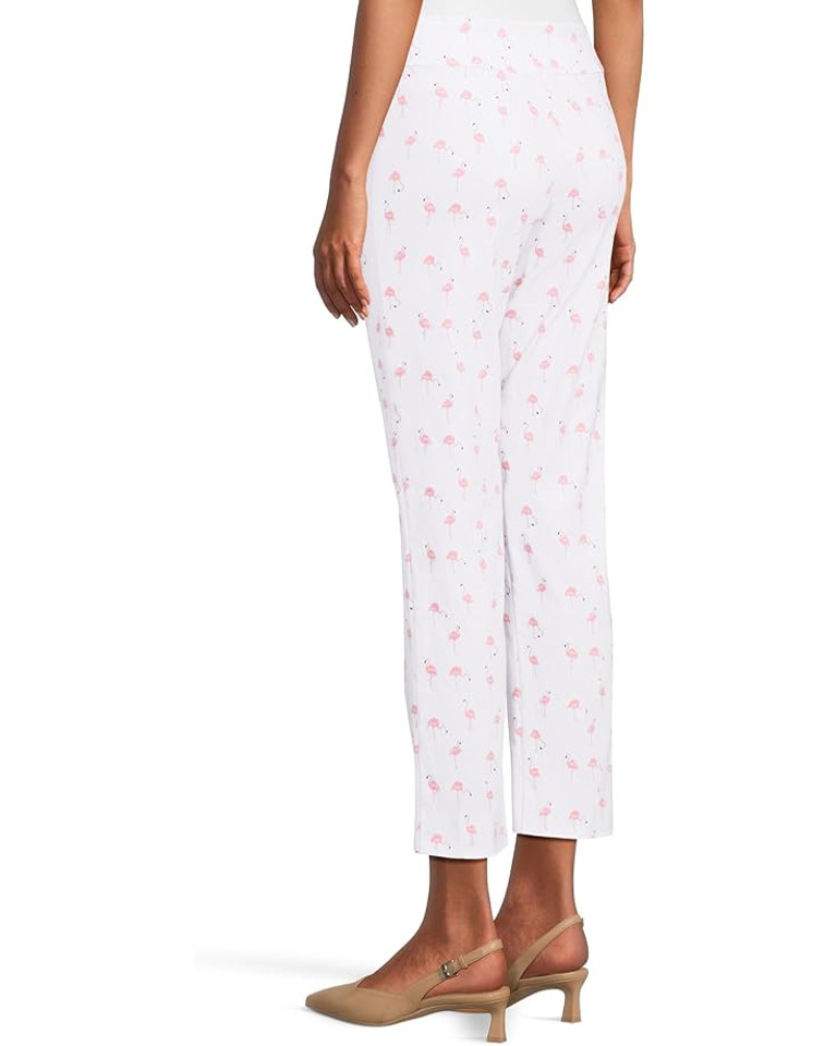 Krazy Larry Pull-On Ankle Pants in White Flamingo