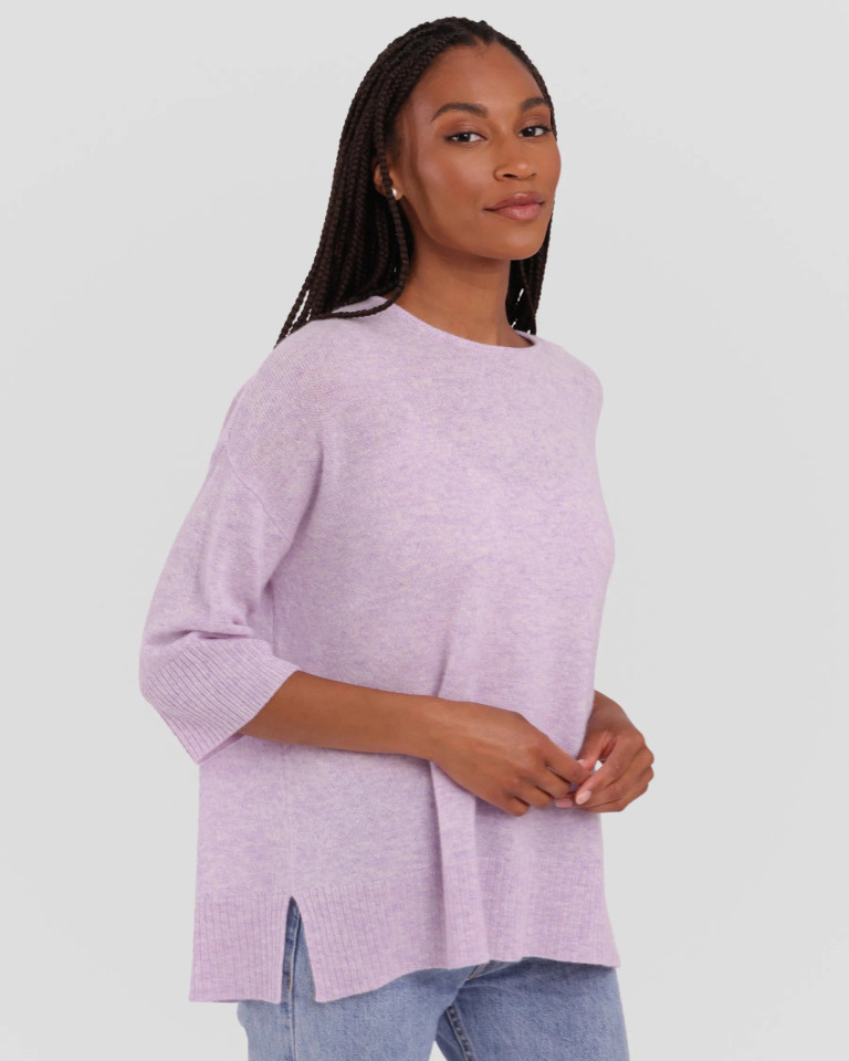 100% Cashmere Laid Back Crew Neck Tee 
