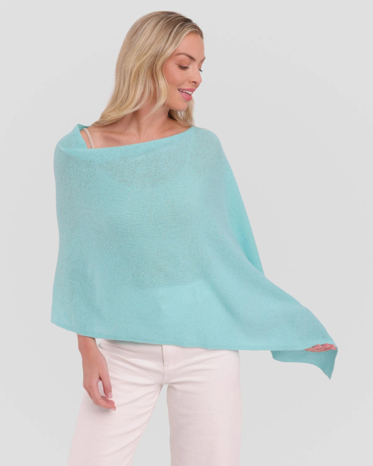 Alashan Cashmere Cashmere Draped Dress Topper in Hawaiian