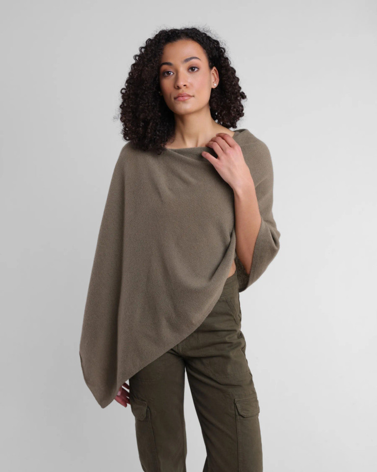 Alashan cashmere  Cashmere Draped Dress Topper in Martini 