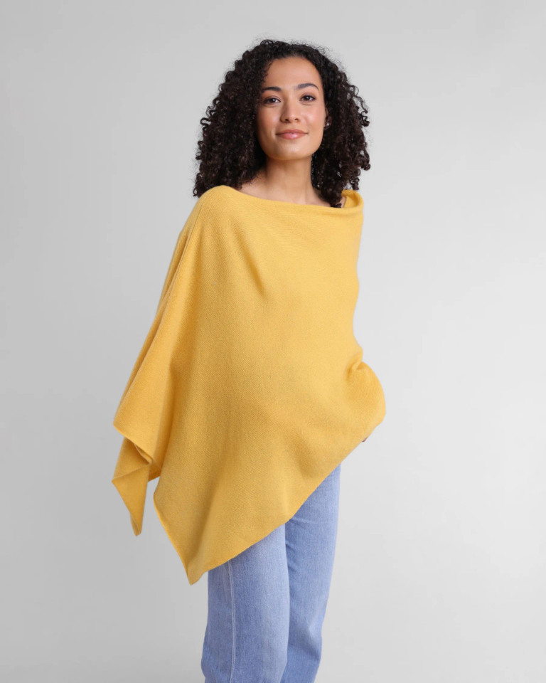 Alashan cashmere  Cashmere Draped Dress Topper in Majestic