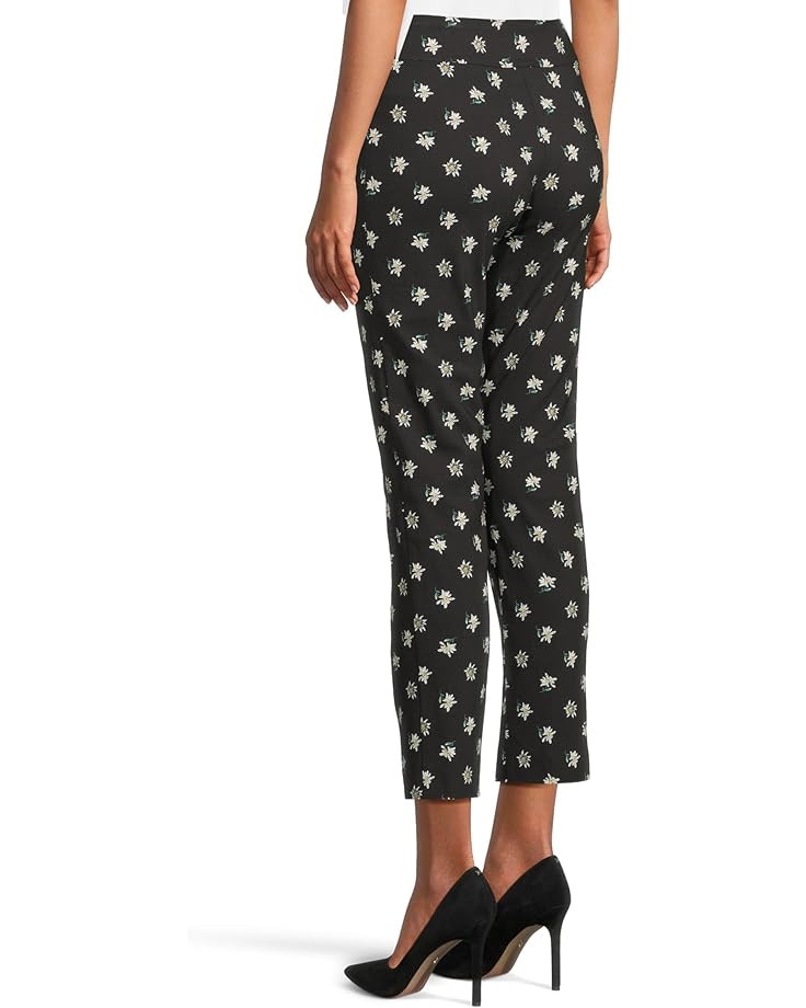 Krazy Larry Pull-On Ankle Pants in  Black Mini Flowers