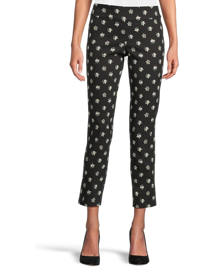 Krazy Larry Pull-On Ankle Pants in  Black Mini Flowers