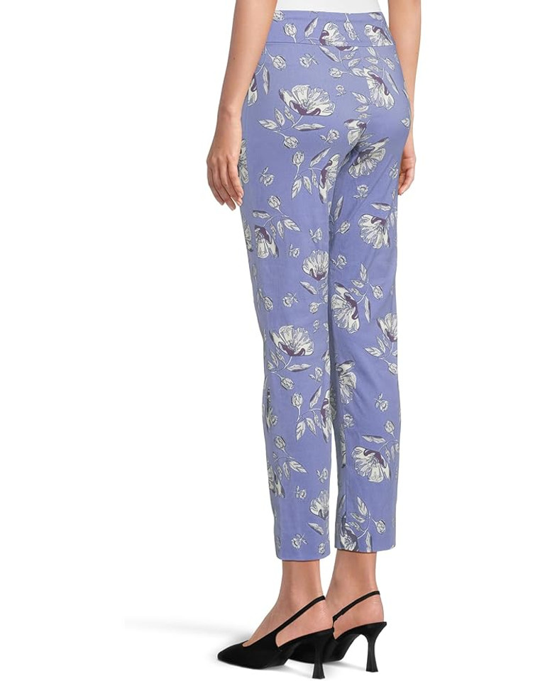 Krazy Larry Pull-On Ankle Pants in Lilac Flowers 