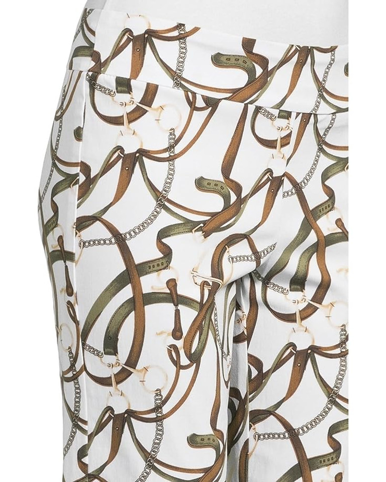 Krazy Larry Pull-On Ankle Pants in White Belts