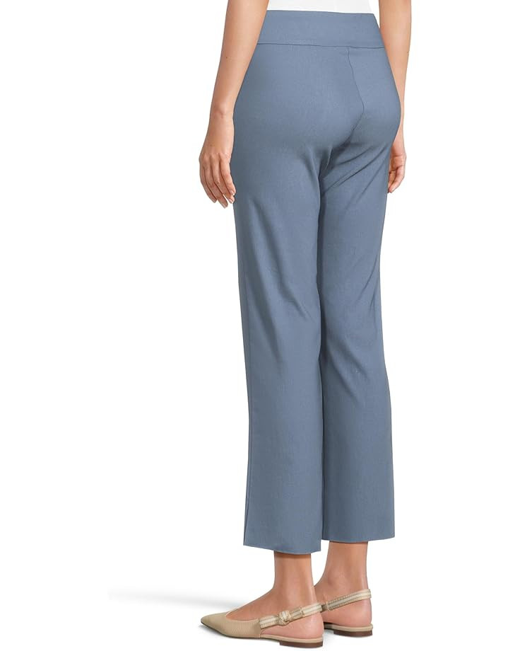 Krazy Larry Pull-On Stretch Linen Wide Ankle Pants in Indigo