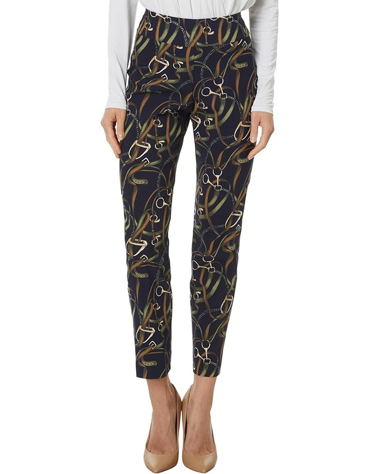 Krazy Larry Pull-On Ankle Pants in Navy Belts