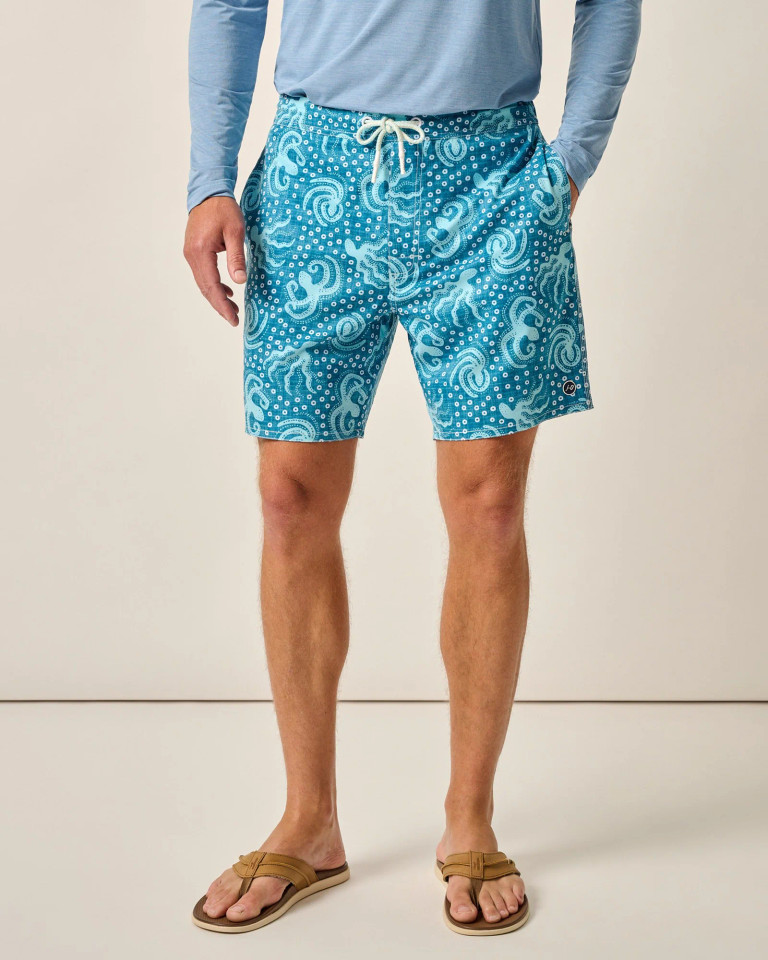 Johnnie-O Men's The Half Elastic 7" Surf Shorts - Big Blue