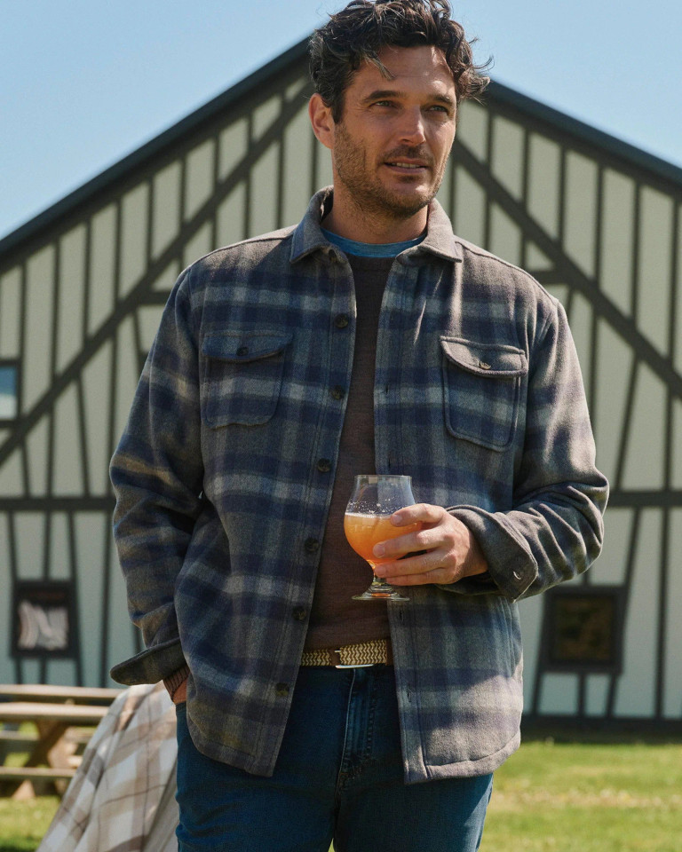 Johnnie-O Men's Hassler Cashmere Blend Sherpa-Lined Shacket