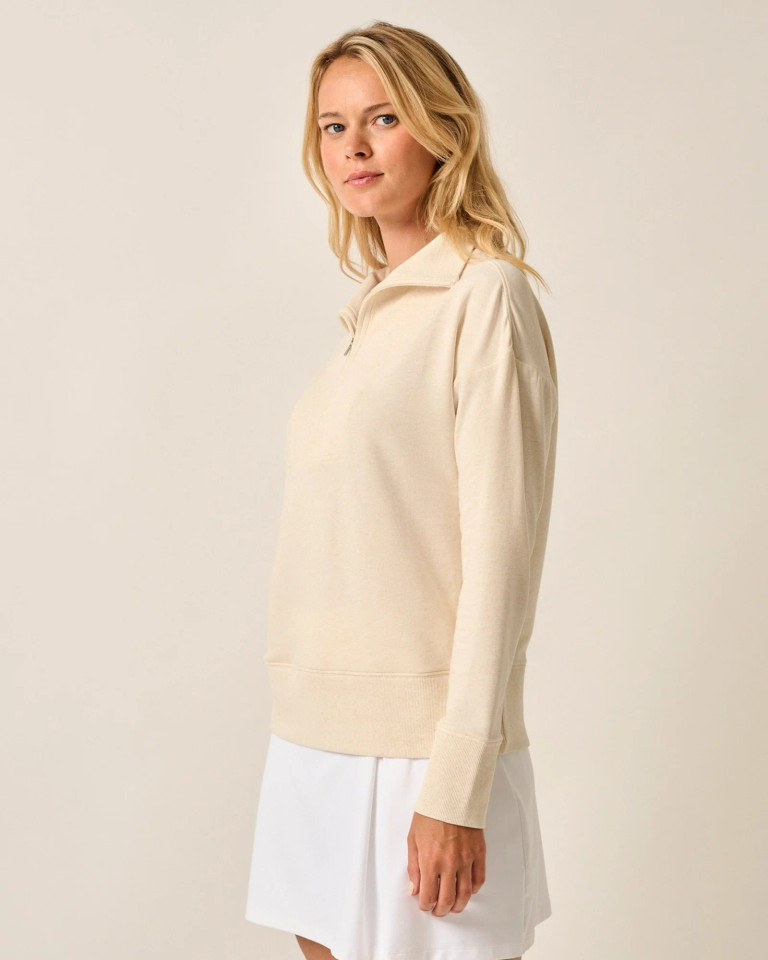 Johnnie-O Women's Taylor Drop Shoulder Cotton 1/4 Zip Pullover