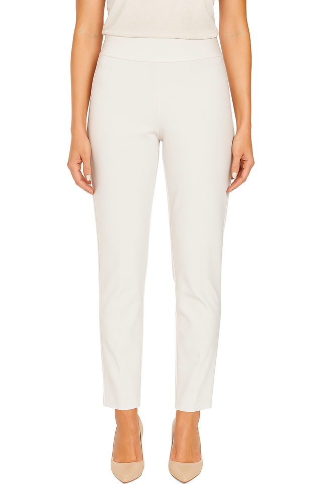 Krazy Larry Microfiber Skinny Pull-On  Pants in Ivory