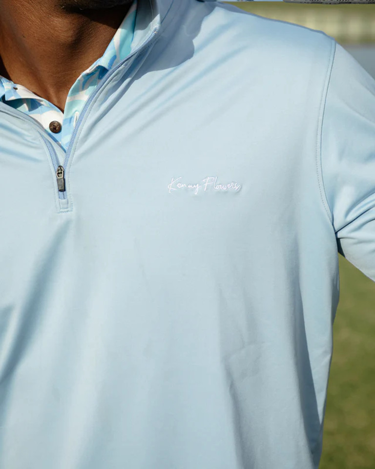 Kenny Flower Men's The Kiawah Sky Blue 1/4 Pullover