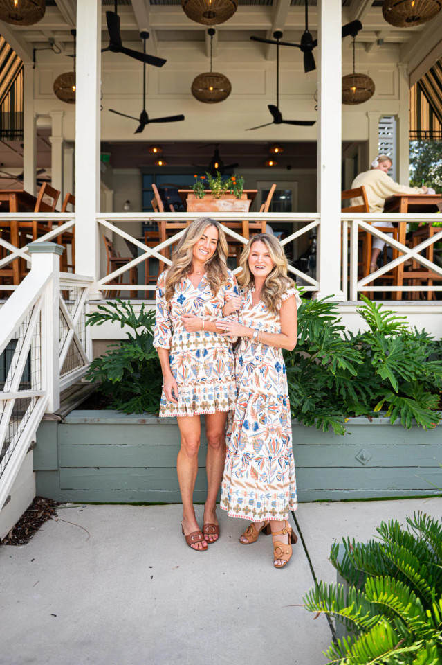 Sail To Sable Women's Geo Floral Long Sleeve Smocked Waist Dress