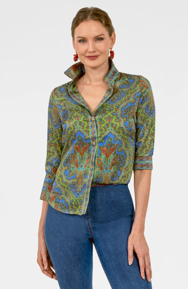 Gretchen Scott's Passion Paisley Boyfriend Shirt 