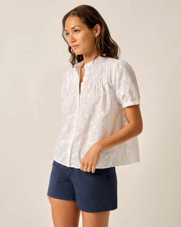 Johnnie-O Women's Rosie Pintuck Cotton Blouse 