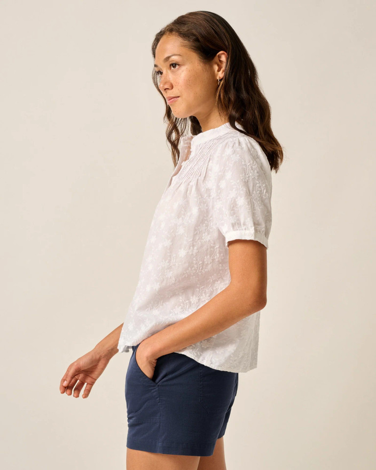 Johnnie-O Women's Rosie Pintuck Cotton Blouse 