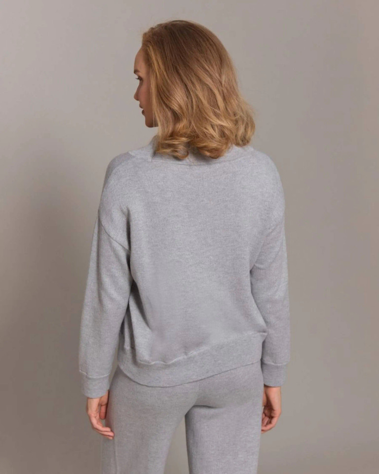 Alashan Cashmere Women's Cotton Cashmere Terry Stitch Cowl Neck Sweater