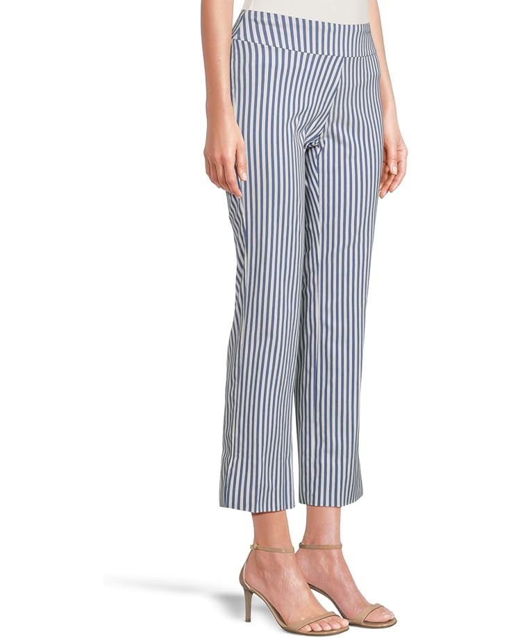 Krazy Larry Pull-On Stretch Wide Ankle Pants in Indigo Stripe