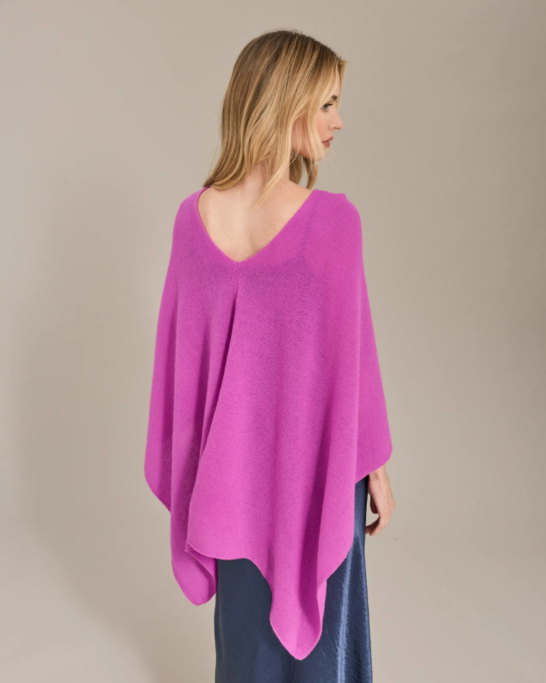 Alashan cashmere Cashmere Draped Dress Topper in Magenta
