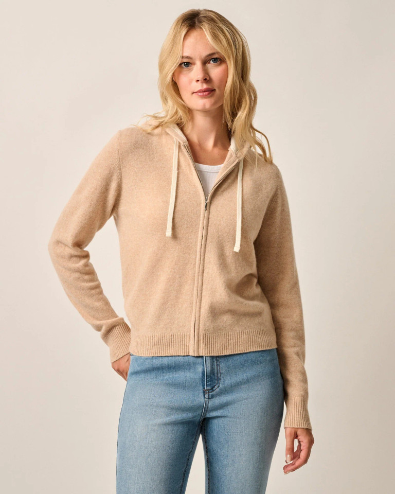 Johnnie-O Women's Amanda Cashmere Full Zip Hooded Sweater