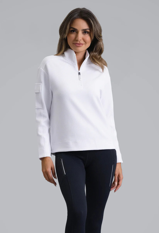 Ibkul Women's Micro Waffle Knit 1/4 Zip Pullover
