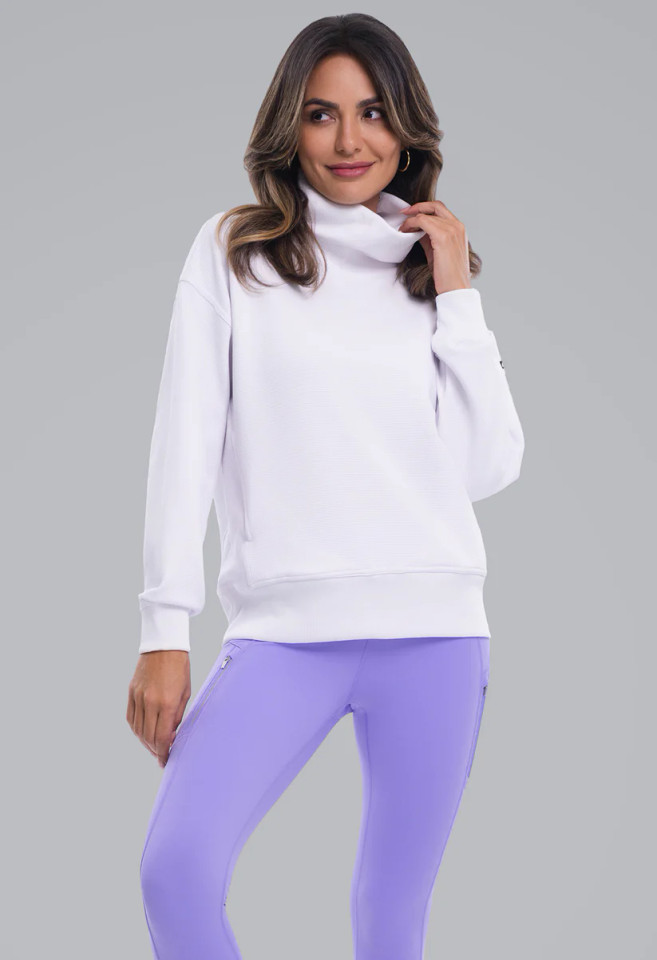 Ibkul Women's Micro Waffle Knit Snuggle Funnel Pullover