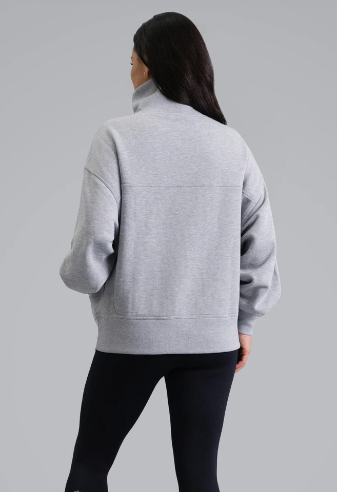 Ibkul Women's Micro Waffle Knit Snuggle Funnel Pullover