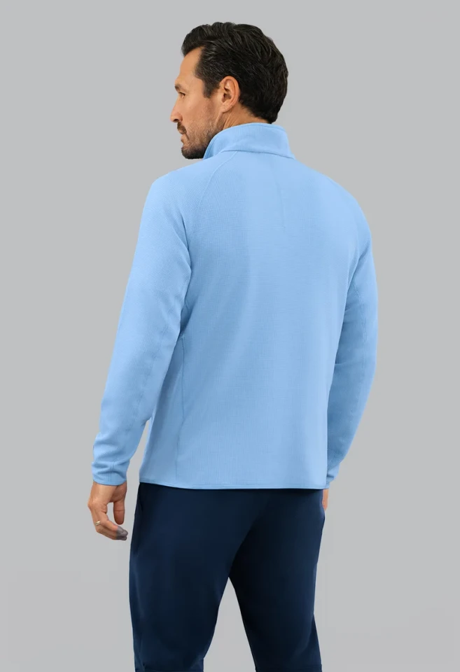 IBKÜL Waffle Knit 1/4 Snap Mock Neck Top