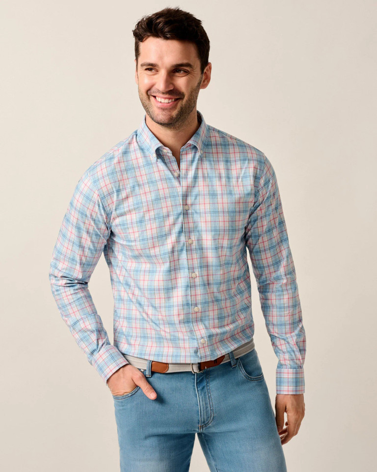 Johnnie-O Men's Everyday Performance Button Down Shirt - Lanes Plaid