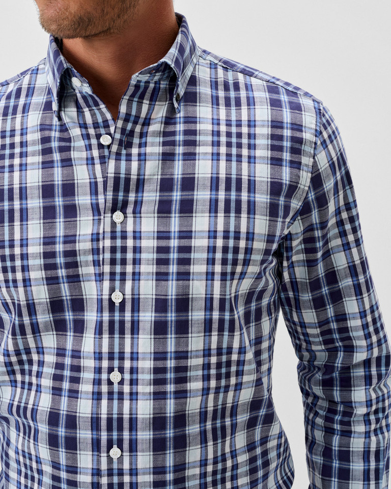 Johnnie-O Men's Brentford Plaid Slub Cotton Button Down Shirt