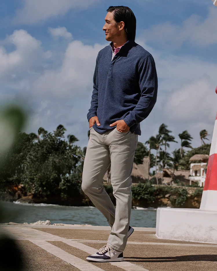 Johnnie-O Men's Ransel Hidden Snap Pullover